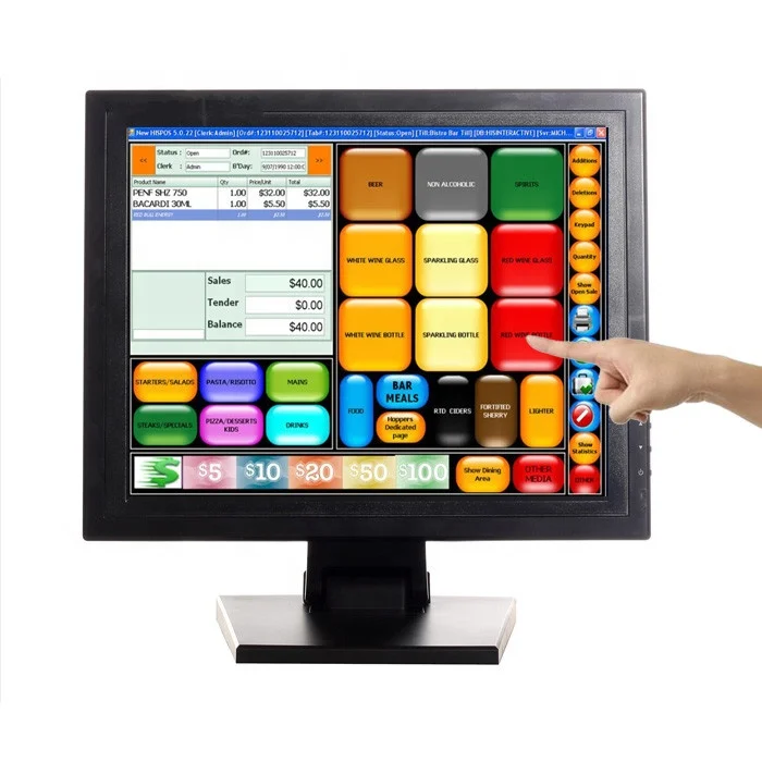  Промышленный монитор POS/PC VGA/BNC/AV/USB 15 17 19 22 дюйма Windows