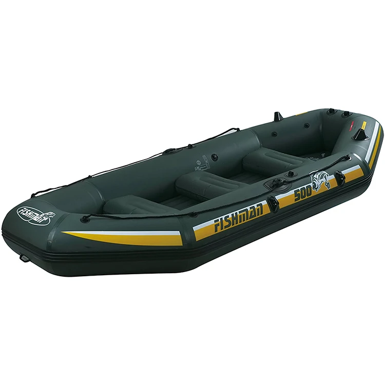 Outdoor large Size Inflatable Fishing Boat Blow Up Rowing Boat with Oars and Pump