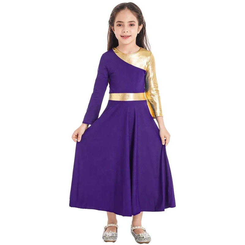 4-14 Stage Dance Performance Wear White Lyrical Ballroom Line Dancing Costumes Dresses China Kids Girls Dance Dress