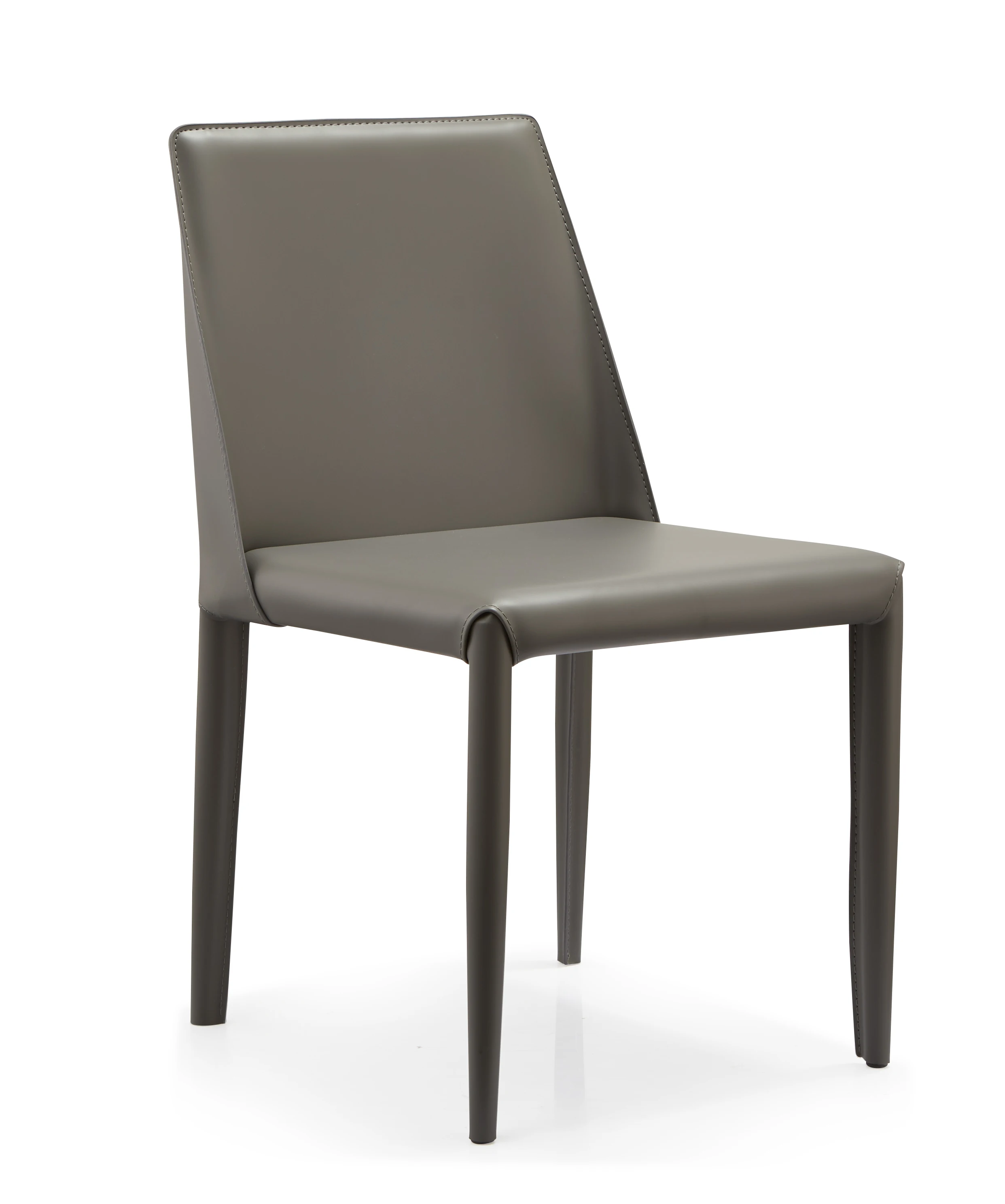 Hot Sale Modern Very Cheap Price Classic Metal  Upholstered Grey Leather Pu Dining Chairs