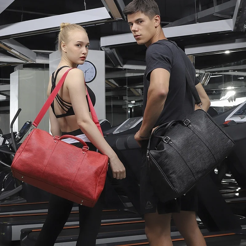 
SG6008 Customized Large Capacity Leather Travel Bags Men Fashion Design Duffle Gym Bags 