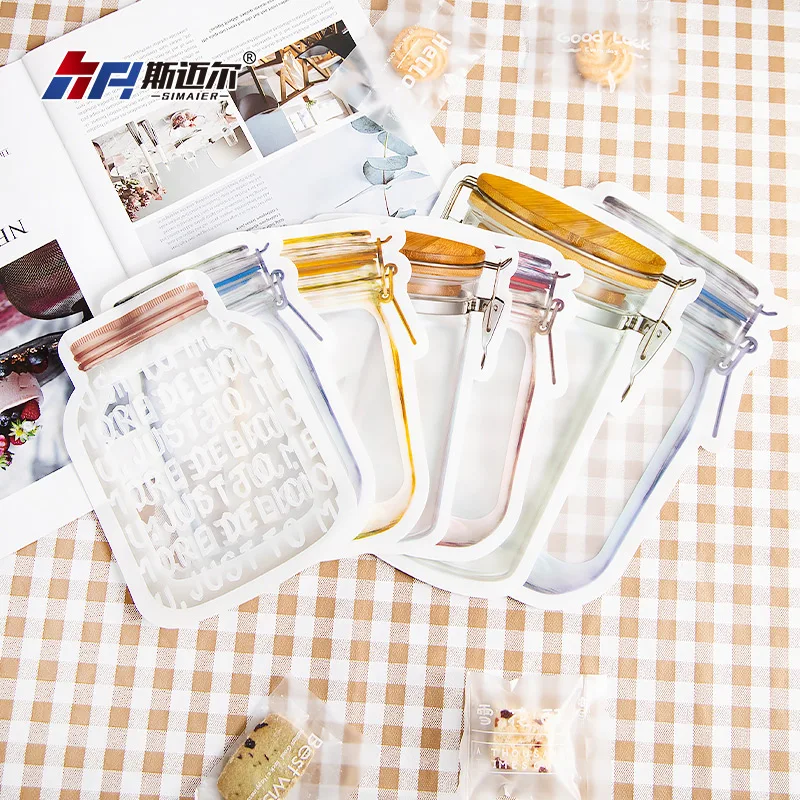 Customized Cartoon Snack Ziplock Bag Special Shaped Standing Up Pouches Biscuit Candy Food Zipper Packaging Bag With Window