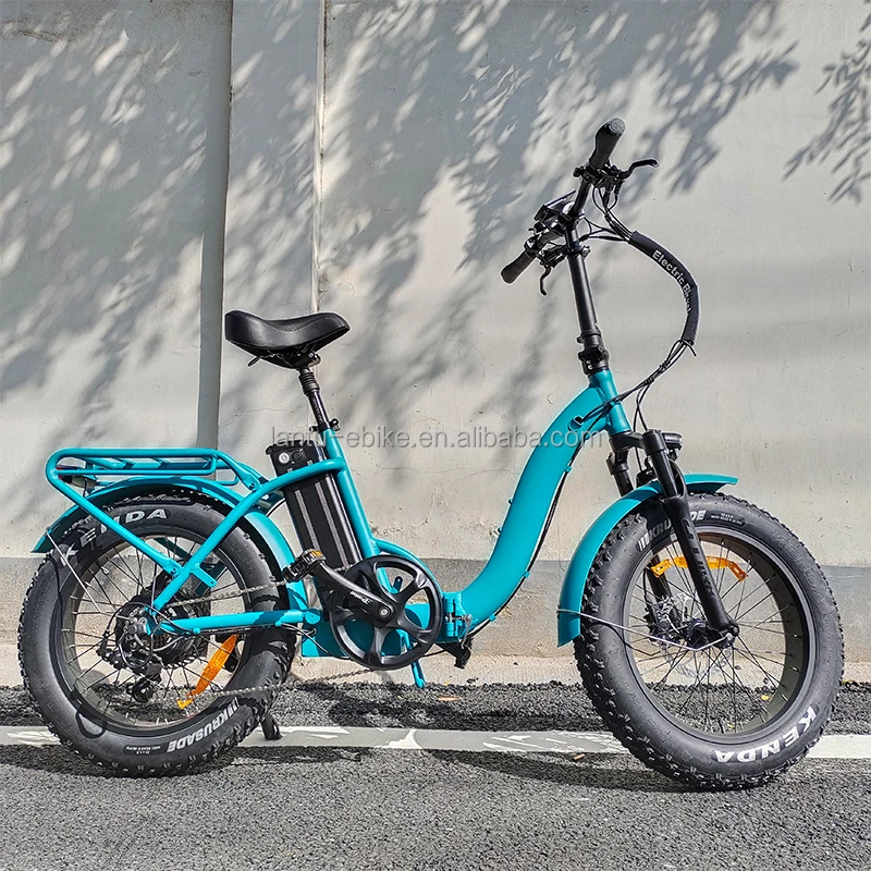 Customized Green E Bike 48v 500w Folding Fat Tire Womens Electric Bike