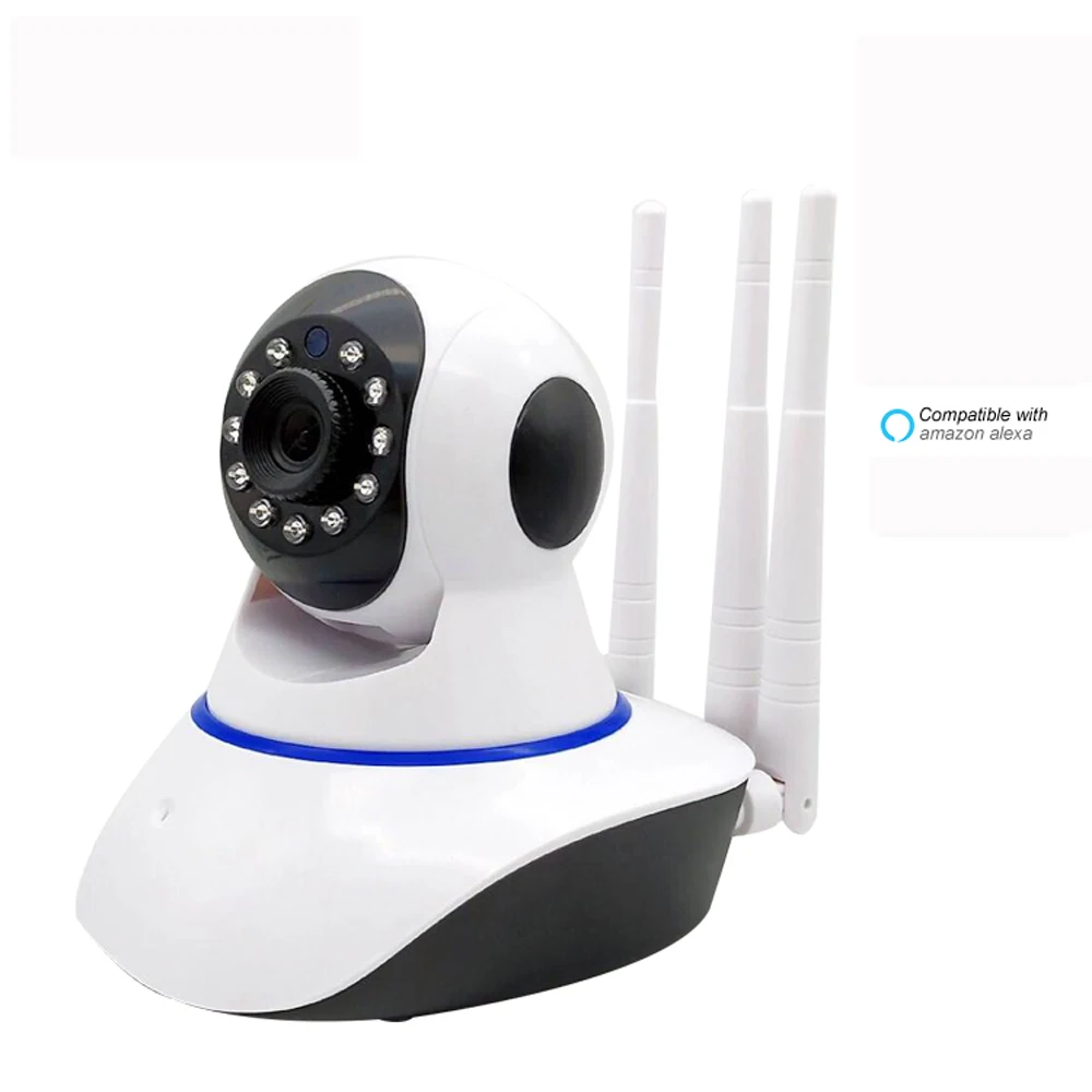 GSA Новый Wi-Fi камера с тремя антеннами 1080p безопасности p2p беспроводная домашняя маленького монитора ИК ночного видения камеры видеонаблюдения