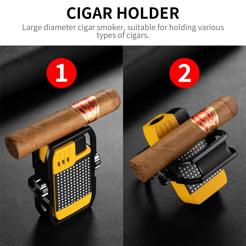 CIGARLOONG Sharp Double-edged Cigar Cutter Multi-function Windproof Lighter 2PCS Portable Cigar Accessories Package