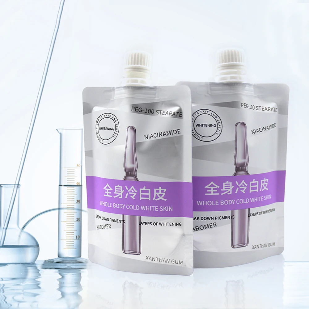 Custom Printed Liquid Refill Bags with Nozzle Doypack Spout Bag Cosmetic Mylar Stand Up Pouch Bags for Skin Care