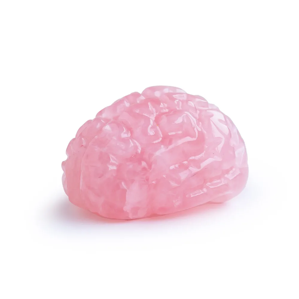 Natural crystal hand carved rose quartz brain for home decorations