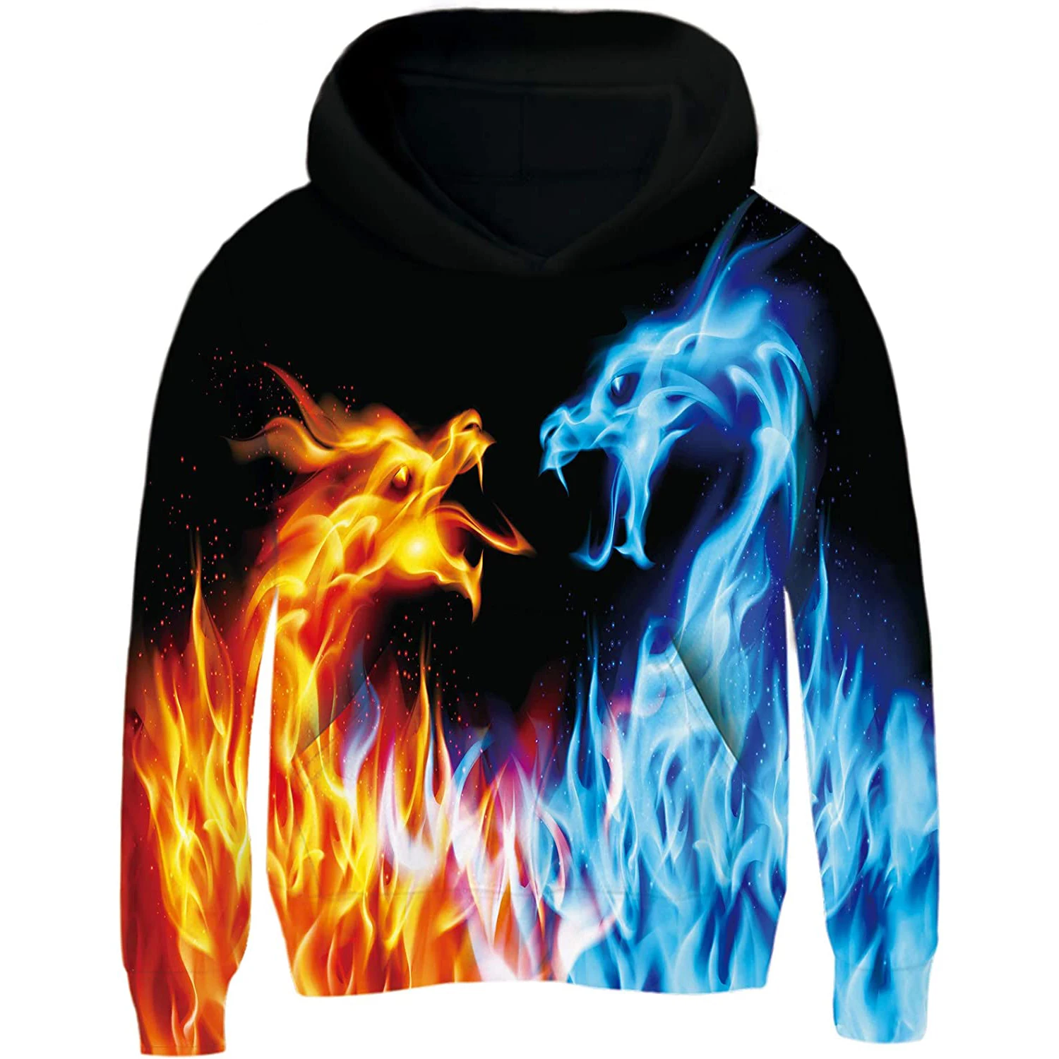 Fitspi Wholesale Boys Girls 3d Print Graphic Sweatshirts Long Sleeve Pullover Hoodies With Pocket Custom Dropshipping For