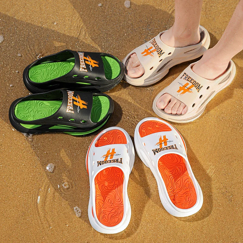 Customize house flats shoes men bathroom slipper EVA casual shoes with big size for wholesale