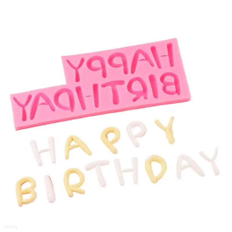 Силиконовая форма с надписью «happy birthday»