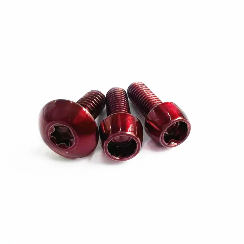 red color  Titanium screws for bicycles M6