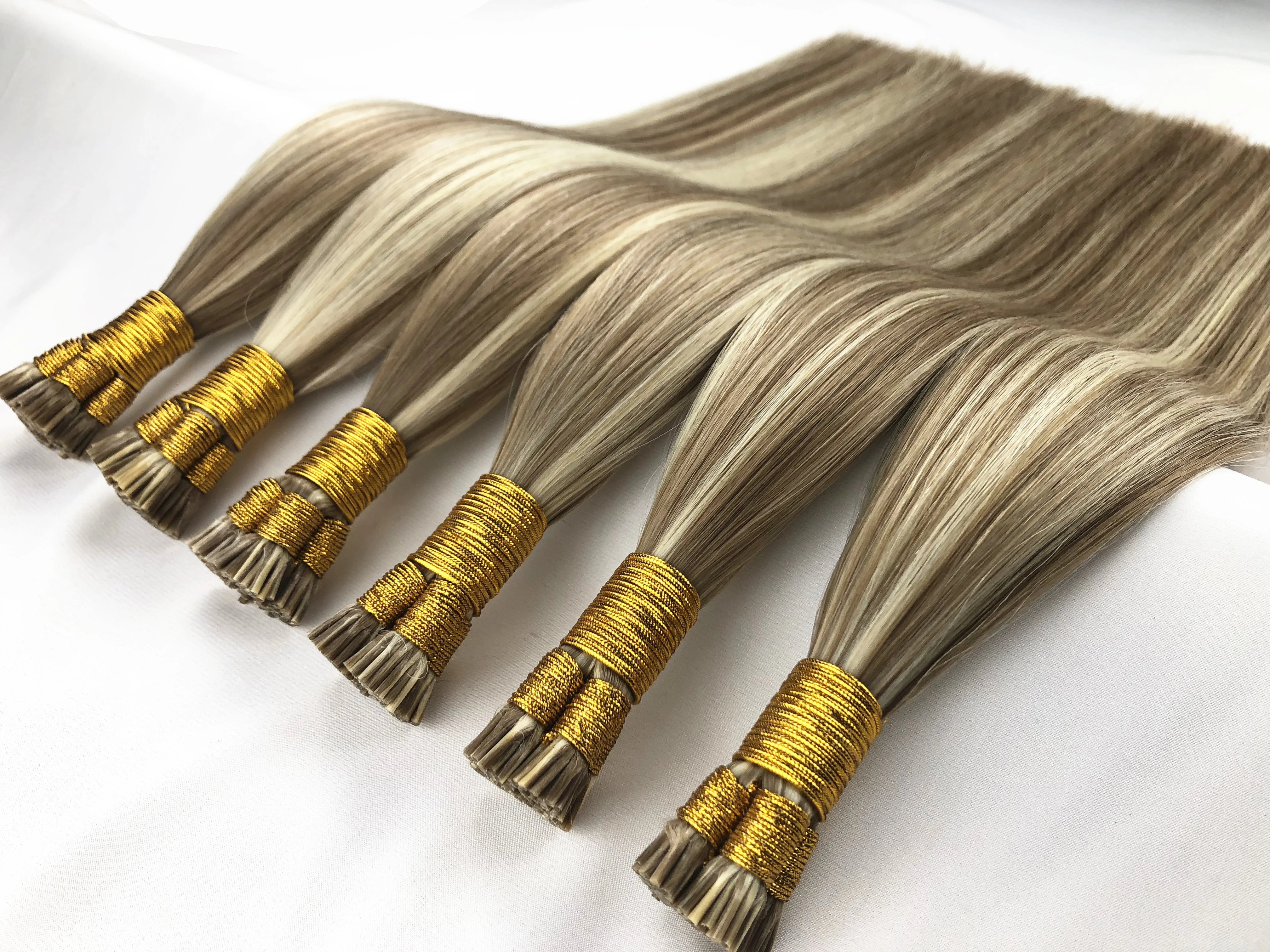 Wholesale I-tip Hair Extensions Real Virgin Cuticle Aligned Silver Gray 100% Human Hair Extensions I Tip for Women