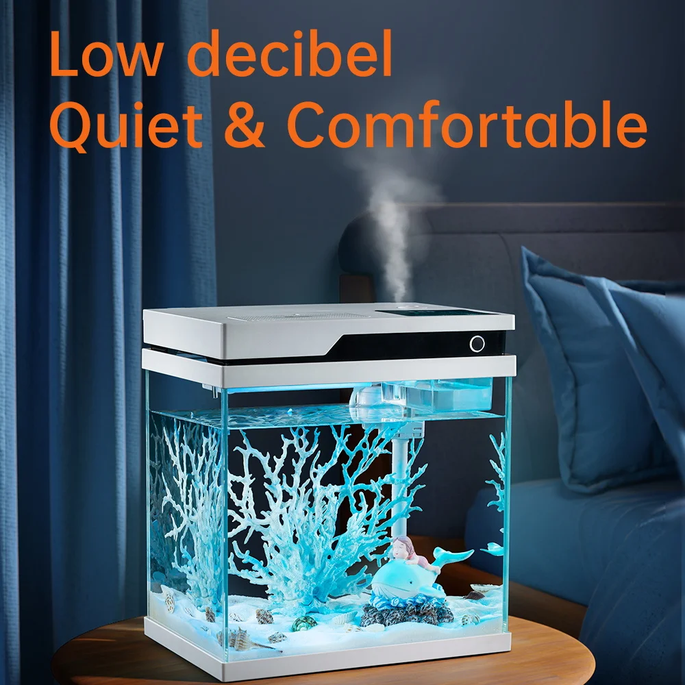 YEE Factory Price Automatic Feeding Humidification Fish Tank Wholesale Ultra White Glass Fish Tank Aquarium