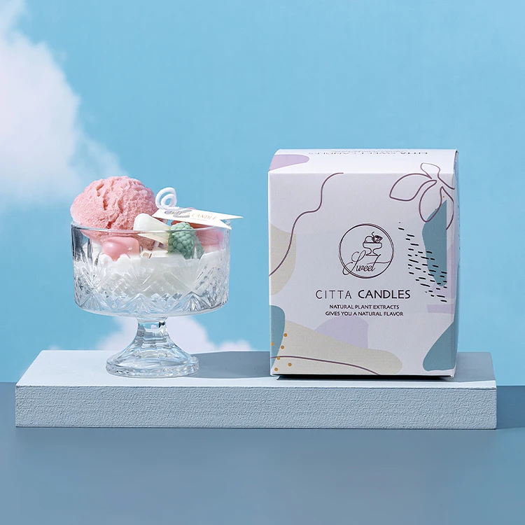 JY Glass aromatherapy candles scented essential oils birthday aromatherapy ice cream creative carved candles wholesale