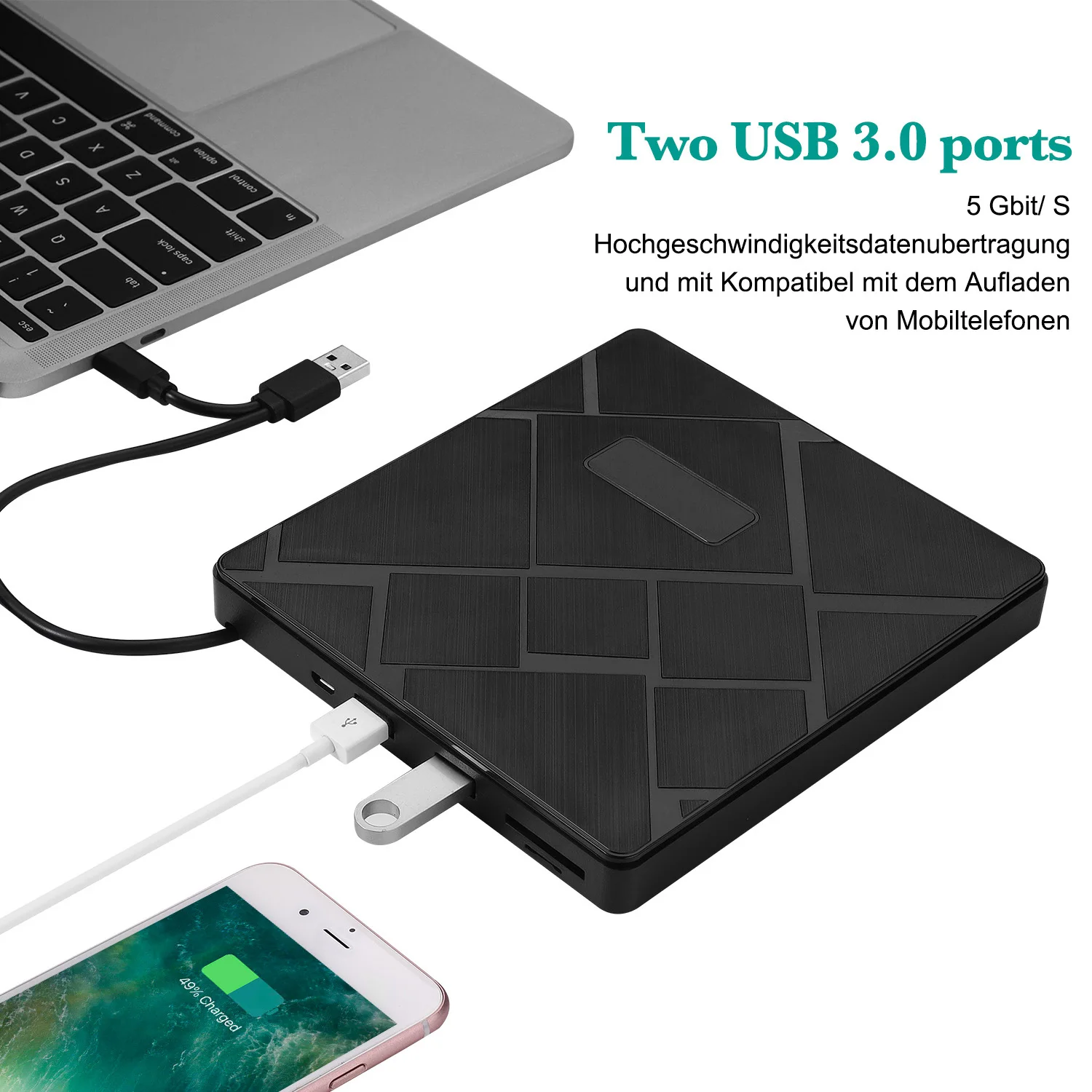 Usb 3.0 DVD-привод с разъемом Type-c поддержка usb sd TF внешний мобильный оптический привод CD-драйвер для