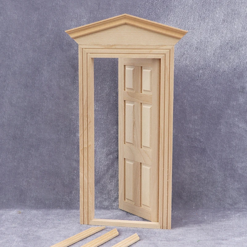 1:12  Wooden Doll House Diy Miniature Doors and windows Model Accessories Pocket Door
