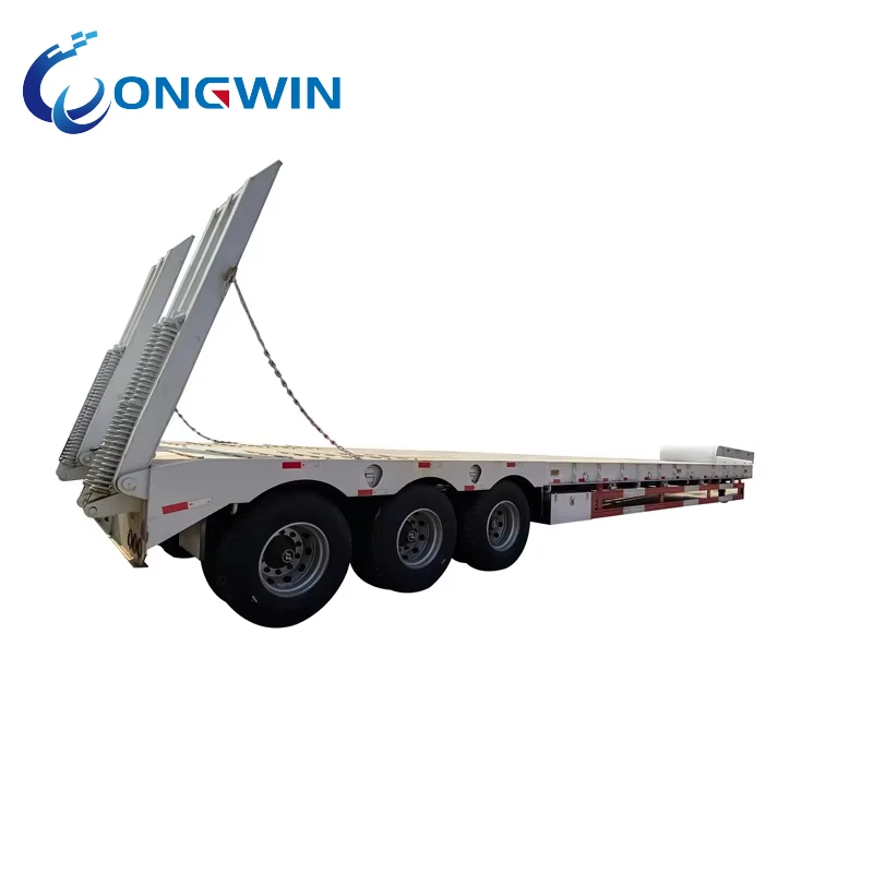 LONGWIN 3 оси 60 тонн сверхмощный низкорамный прицеп Низкорамный грузовик полуприцеп транспортная Тяжелая машина