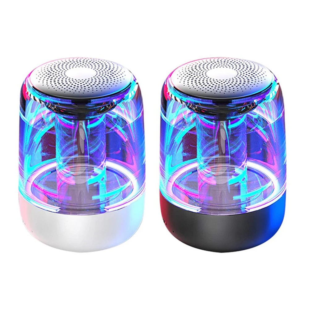 Wholesale Cheap Mini Wireless BT Speaker LED Colorful Lights Best seller Hifi 3D Sound Speaker C7 Portable Transparent Luminous