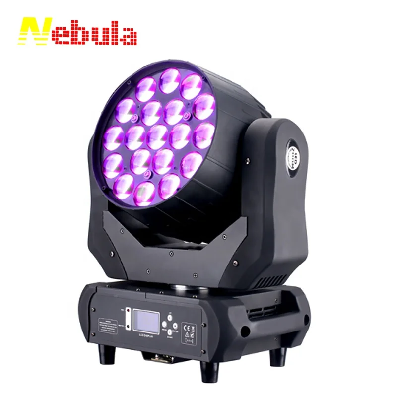 DMX RDM RGBW Zoom 19X12W Bee Eye Led Wash Moving Head Lights for Concert Stage Lighting