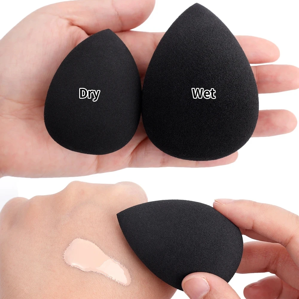 Black Cosmetic Egg Smear Proof Makeup Super Soft Puff Set Water Drop Shaped Tools Sponge Wet and Dry Dual Use Become Bigger