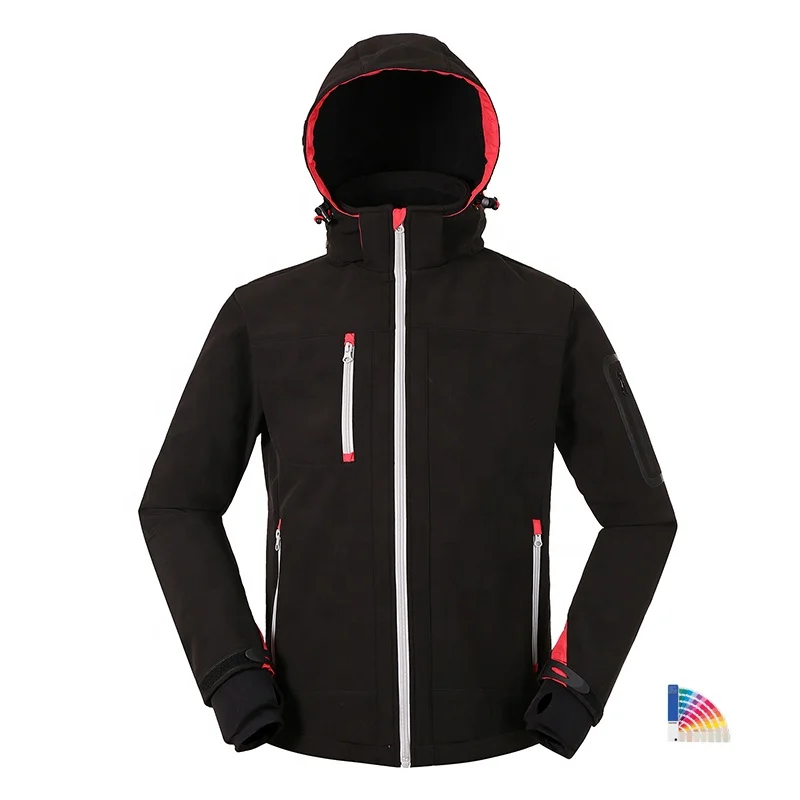 OEM wholesale custom logo mens windproof windbreaker training waterproof fleece softshell jackets