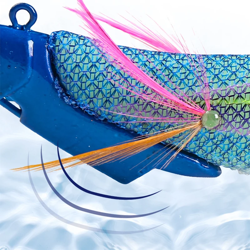 KEWOTE 13cm 42g 5 colors Artificial Wood Shrimp Squid Lure Saltwater Fishing Bait
