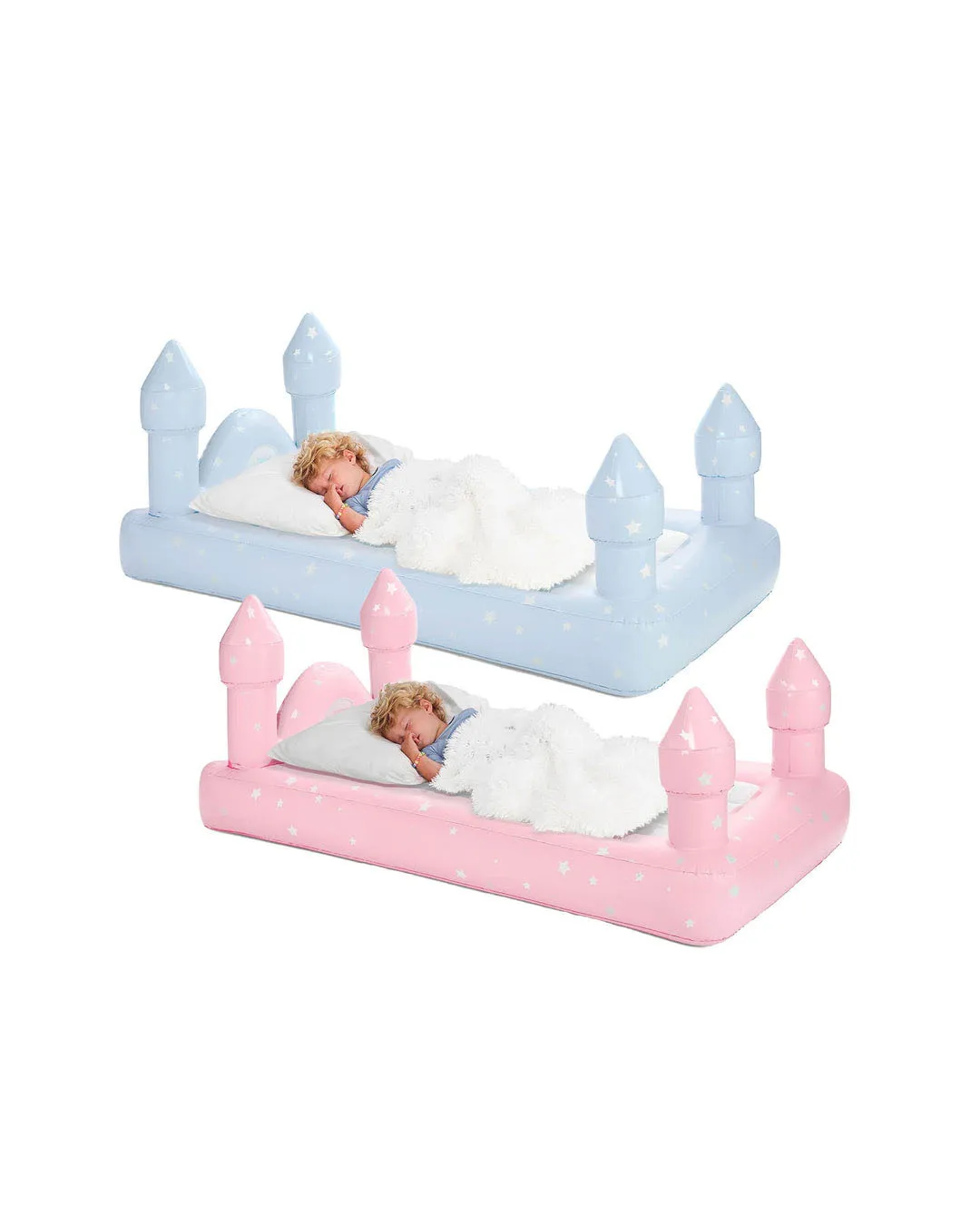 Blue Castle Inflatable Bed Kindergarten Bedroom Sleeping Inflatable Mattress With Cushion Function