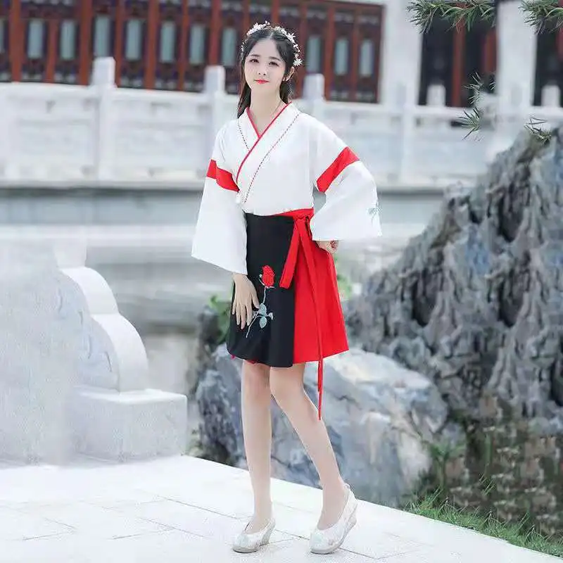  Летние платья hanfu в китайском стиле женские юбки для