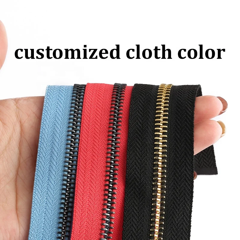 Custom High Quality #8 Swiss Teeth Brass Zipper Metal European Teeth 5# Riri Metal Zipper