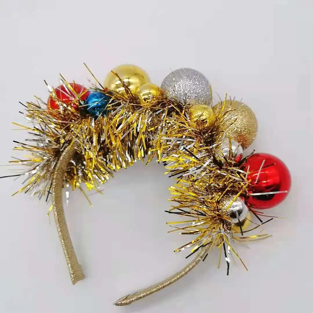 Fashion Sequin Gold Ball Headband Party Gifts Lovely Christmas Hair Band Accessories For Girl