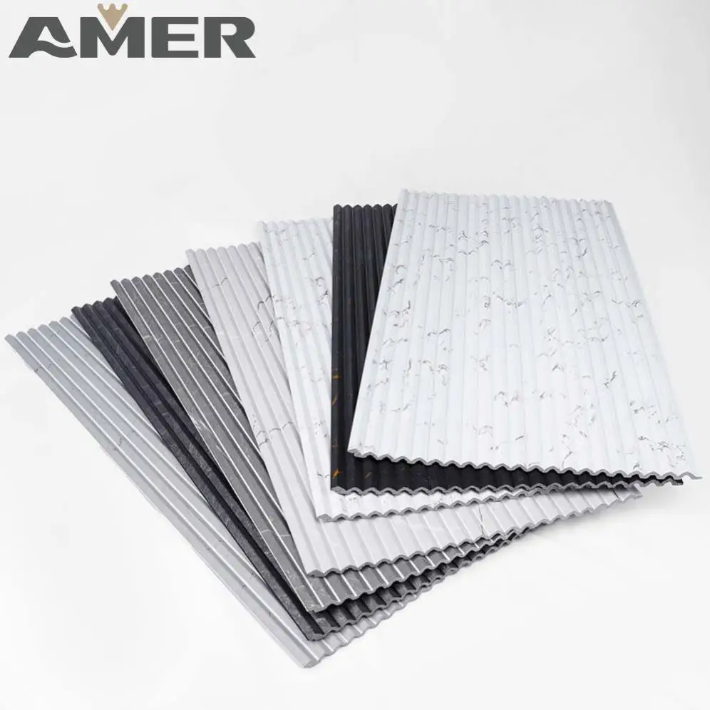 Amer Factory Price Multi Design PS Wall Panels Polystyrene Plastic Material Wall PS Slat Panel