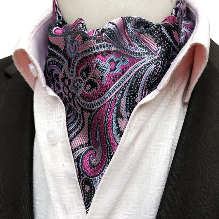 Модные повседневные мужские галстуки Ascot из полиэстера жаккарда тканые для мужчин