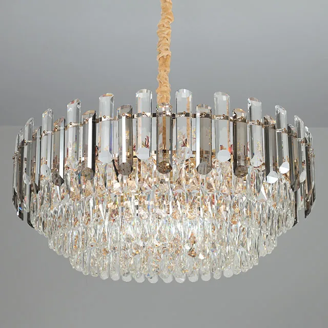 Modern Ceiling Decorative Lighting Fixture Luxury Indoor Round Hanging Led Crystal Chandelier