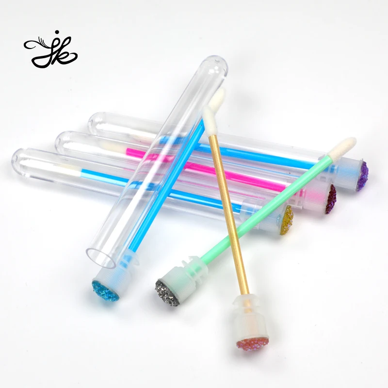 
Wholesale glitter silicone spoolie eyelash mascarea wand brush Reusable eyebrow eyelash lash extension cleansing wand tube brush 