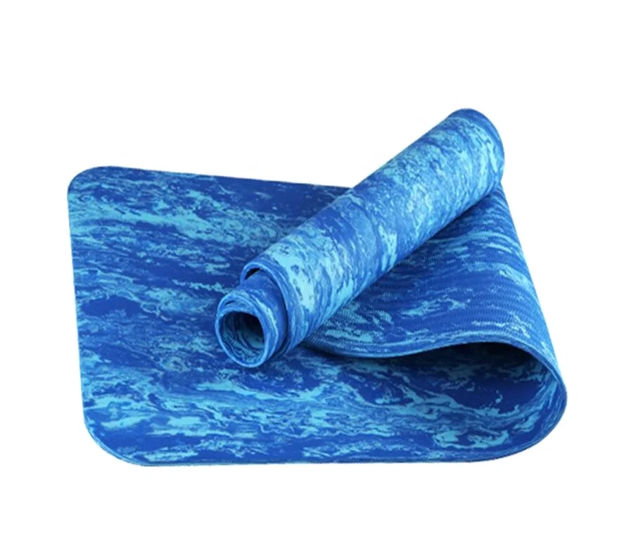 Velvet Yoga Mat Pad Non-slip Double-sided Dry and Wet Using Synthetic Rubber TPE Printed Suede 6mm