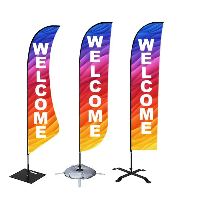 custom  trading flying banner beach feather flag custom advertising beach flags custom waterproof printed beach flag