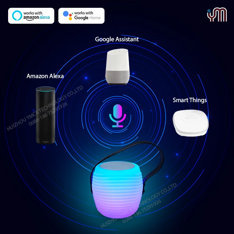 Smart Color-changing Portable Wireless Speaker Lamp wireless music light with Dimmable Function