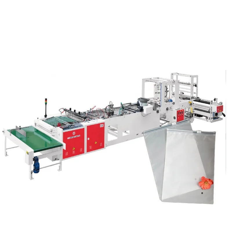 factory price automatic CW-800SBD+ZP Chovyting polythene slider ziplock bag making machine for clothes packaging bag