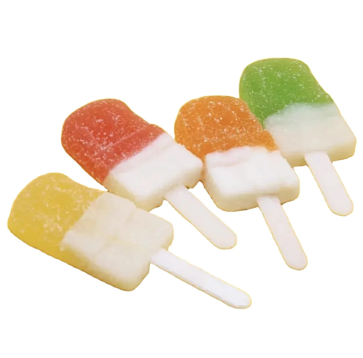 Factory new product soft candy ice cream shape assorted fruity flavor Snack food gummy  lollipop