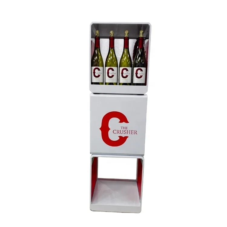 Supermarkets POS POP Metal Beer Wine Whisky Bottles Display Stand Racks