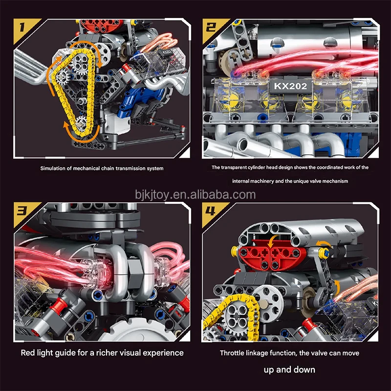 V8 Набор для строительства двигателя 665 шт. имитация механического строительного блока Игрушечная модель строительный комплект с силовым