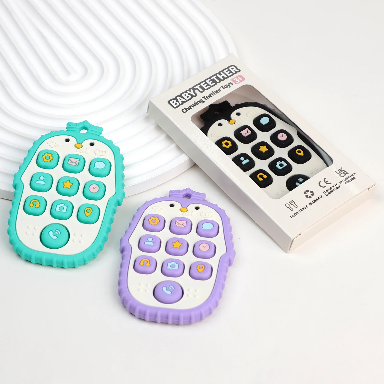 Penguin Remote Control Silicone Baby Teether - Fun Baby Toy, BPA-Free, Soothing Relief for Infants