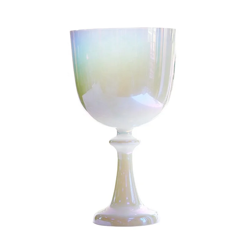 BEST manufacturer Amazing sound 3/4/5th octave Clear Handmade cosmic colorful Crystal Singing Bowl with handle