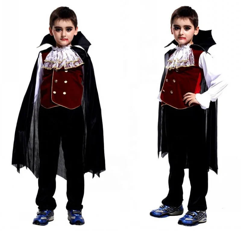 Boys Kids Vampire Halloween Costume Gothic Classic Prince Cosplay Outfit Themed Event Party Clothing