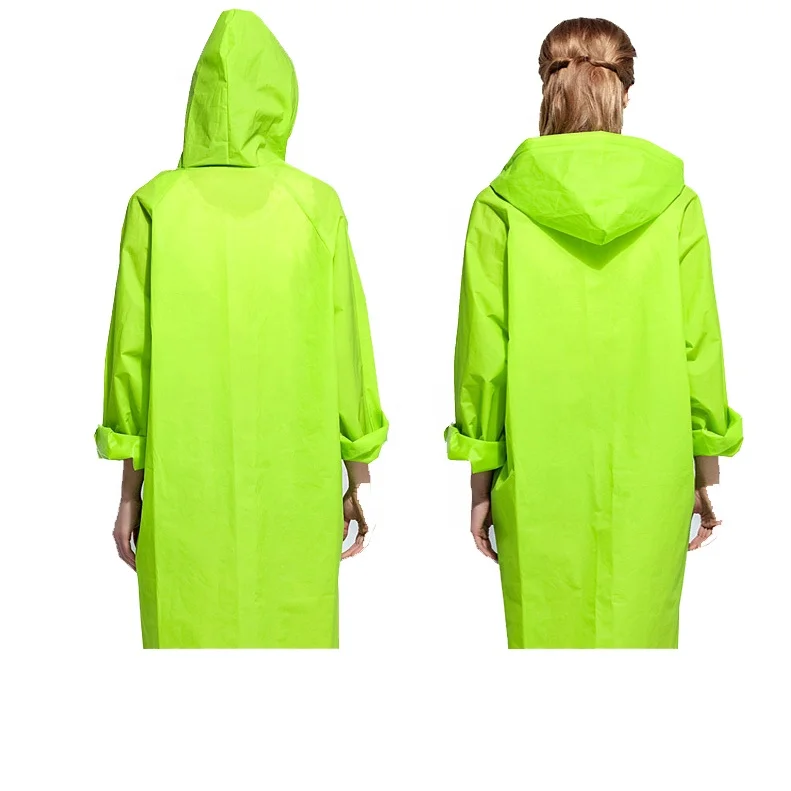 Outdoor Waterproof Riding Clothes PVC Transparent Raincoat Women Men Poncho Hooded Solid color rain coat