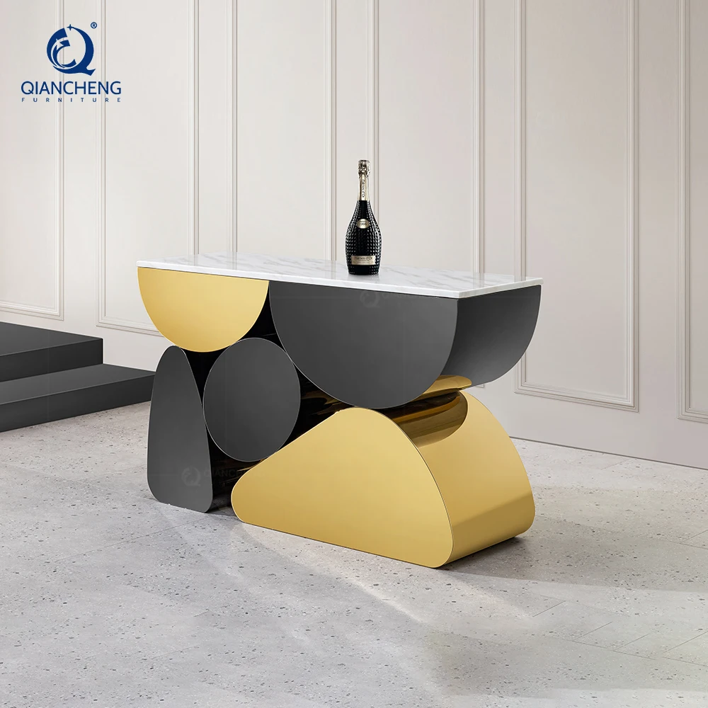 QIANCHENG new trend modern console table italian chest deisginer furniture black living room media doorway console table