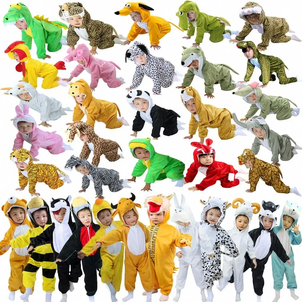 
Halloween Party Tiger Lion Monkey Mascot Fancy Costume Fox Elephant Cosplay Panda Dinosaur Carnival Rabbit Kids Animal Costume 