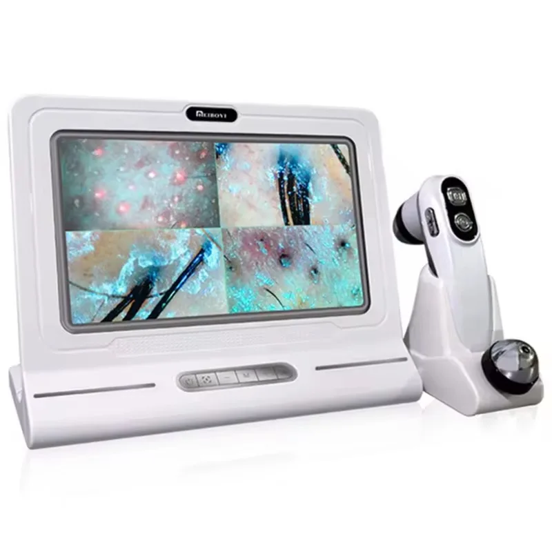 New Designed Professional four-spectrum hair follicle scalp skin analysis detector HD large screen 200 times beauty salon