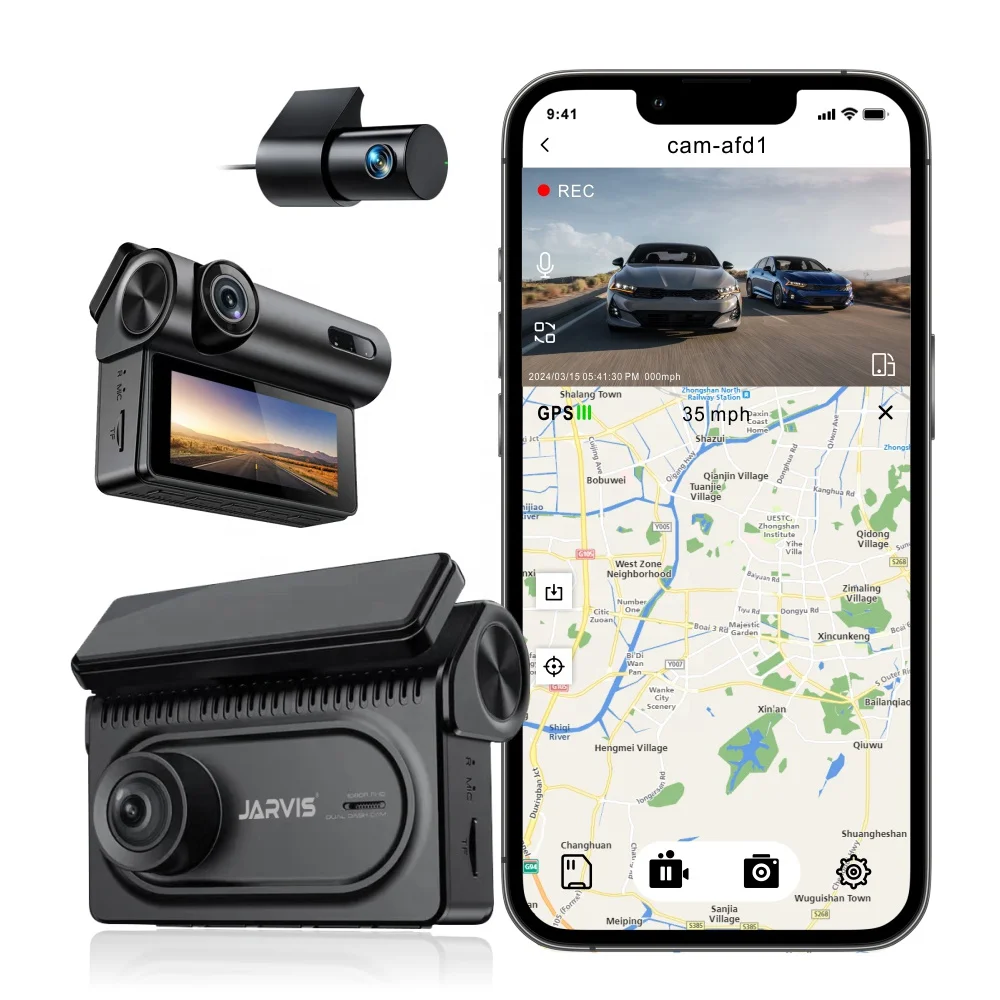 Jarvis IPS Cam Lens Camera Car Dash Wifi DVR Recorder Vehicle Camera Cam Car Gadgets New Arrival 3.18 Inch 3 Channels 3 4K D300