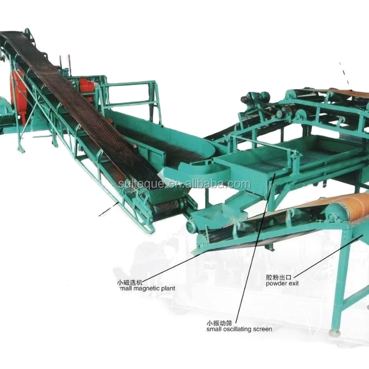 Environment Protection Waste Tire Recycling Rubber Powder Machine / Waste Tires Crushing Equipment